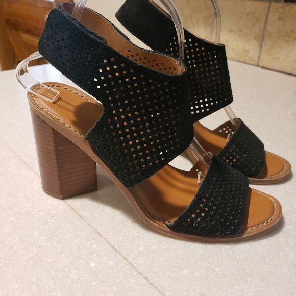 Franco Sarto Sandals Delores Women's 9M Black Suede A47 - Picture 1 of 8